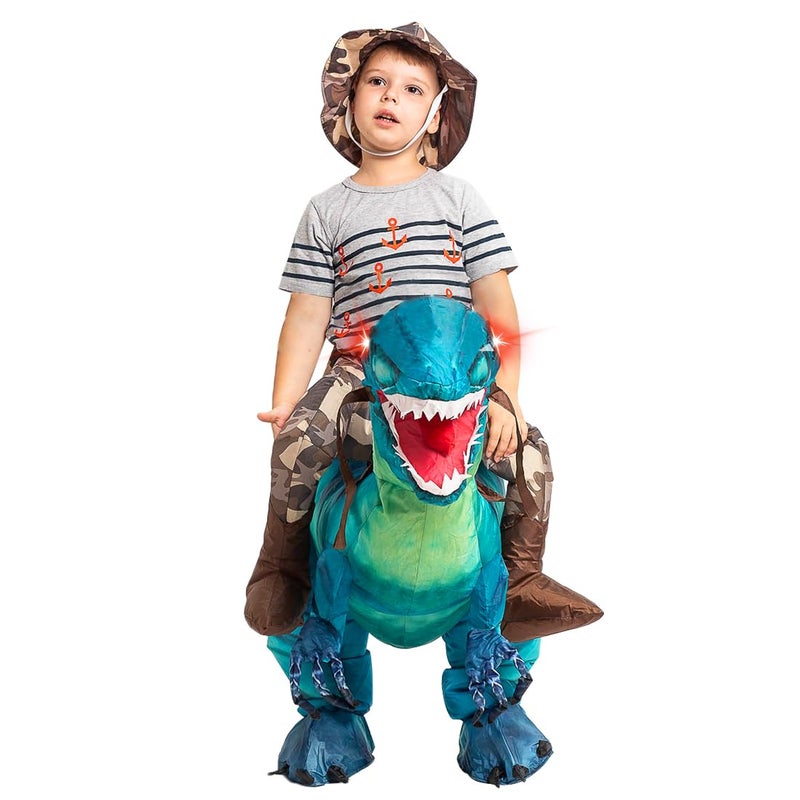 GOOSH Inflatable Dinosaur Costume for Kids Riding T Rex Funny Blow up Boys Girls Costume for Halloween Fancy Dress Party Cosplay - Image 2